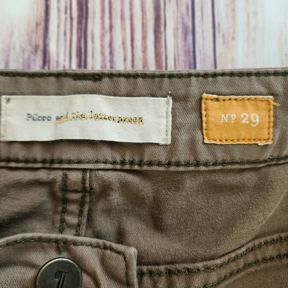 Pilcro and the Letterpress Zip‎ Pocket Moto Pants 29 Olive Green Stretch Utility - Picture 5 of 7